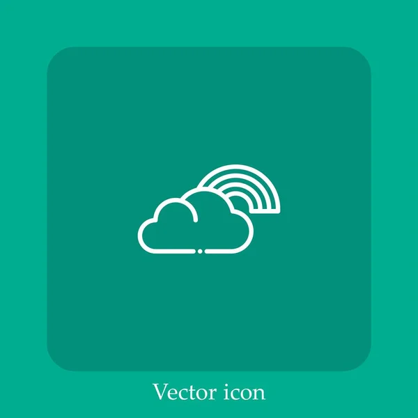 Regenbogen Vektor Symbol Lineare Icon Line Mit Editierbarem Strich — Stockvektor