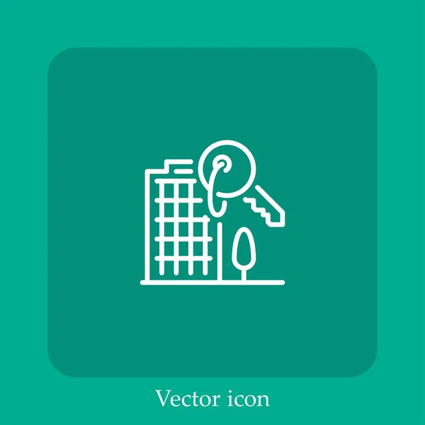Construção Ícone Vetor Linear Icon Line Com Curso Editável — Vetor de Stock