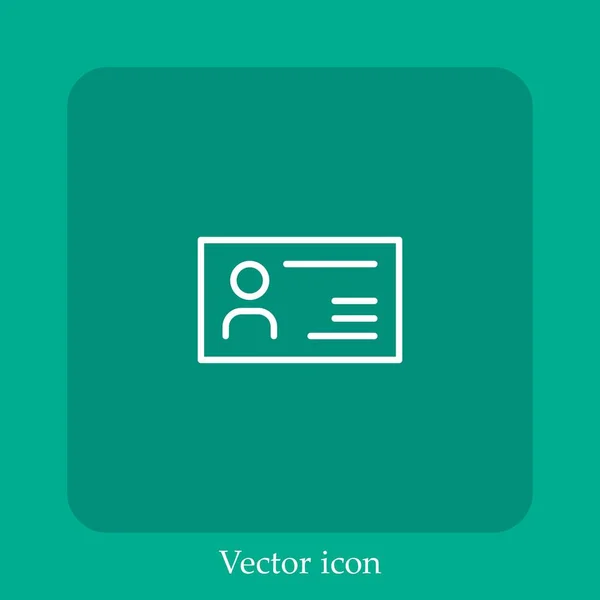 Busines Tarjeta Vector Icono Lineal Icon Line Con Carrera Editable — Vector de stock