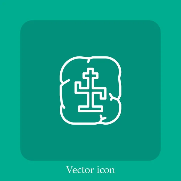 Ícone Vetor Símbolo Linear Icon Line Com Curso Editável — Vetor de Stock