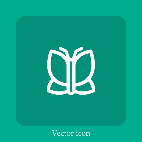 Ícone Vetorial Borboleta Linear Icon Line Com Curso Editável — Vetor de Stock