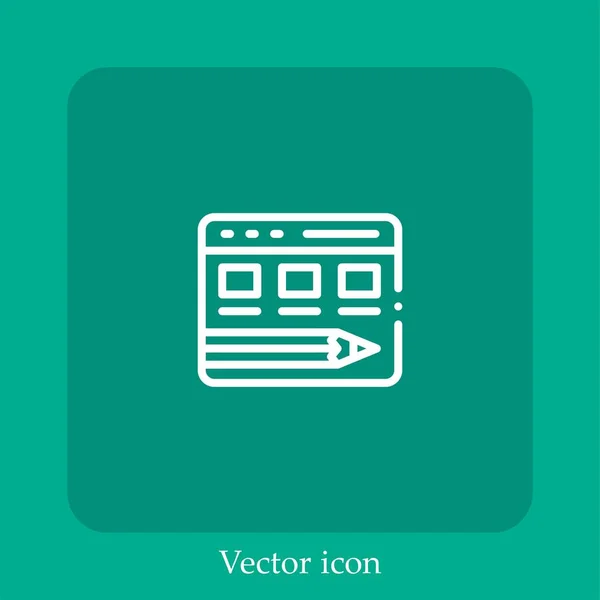 Icono Vector Tarea Icon Line Lineal Con Carrera Editable — Vector de stock