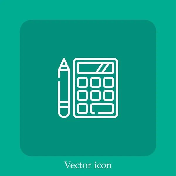 Rechner Vektor Symbol Lineare Icon Line Mit Editierbarem Strich — Stockvektor