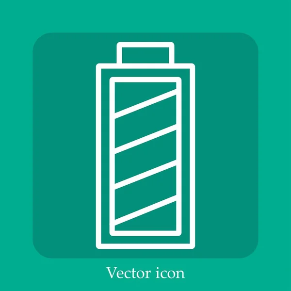 Battery Status Vector Icon Linear Icon Line Editable Stroke — Stock Vector