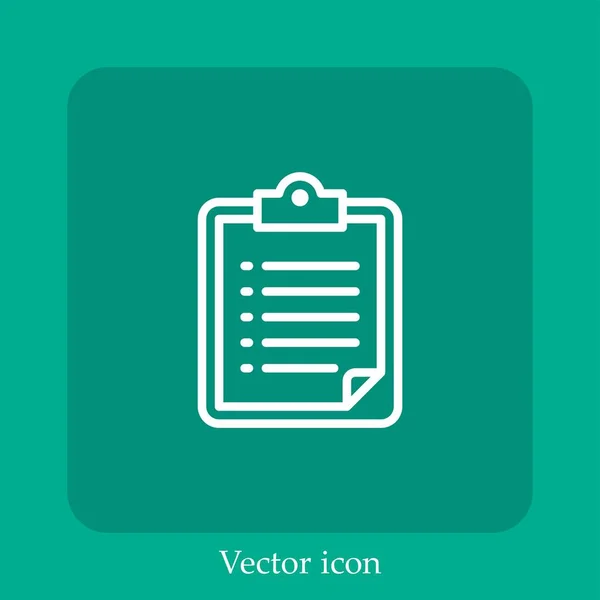 Briefing Vektor Icon Lineare Icon Line Mit Editierbarem Strich — Stockvektor