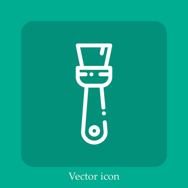 Brush Vector Icon Linear Icon Line Editable Stroke — Stock Vector