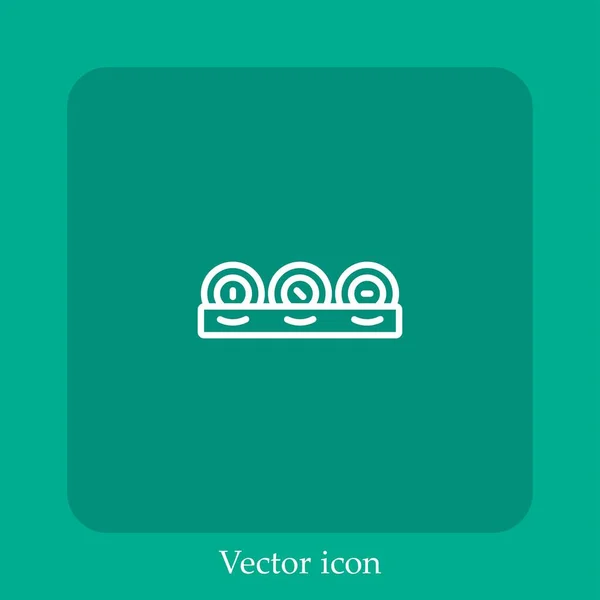 Casino Chips Vector Icono Lineal Icon Line Con Carrera Editable — Vector de stock