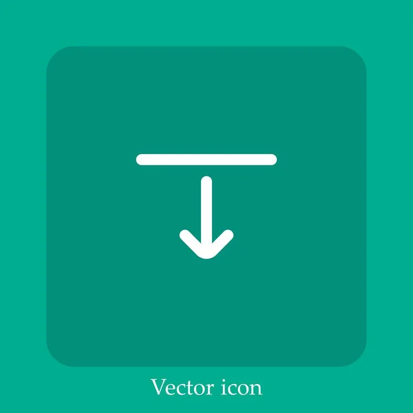 Ícone Vetor Para Baixo Linear Icon Line Com Curso Editável — Vetor de Stock