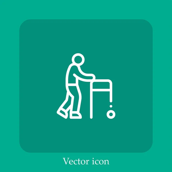 Icône Vectorielle Désactivée Icône Linéaire Ligne Avec Trait Modifiable — Image vectorielle