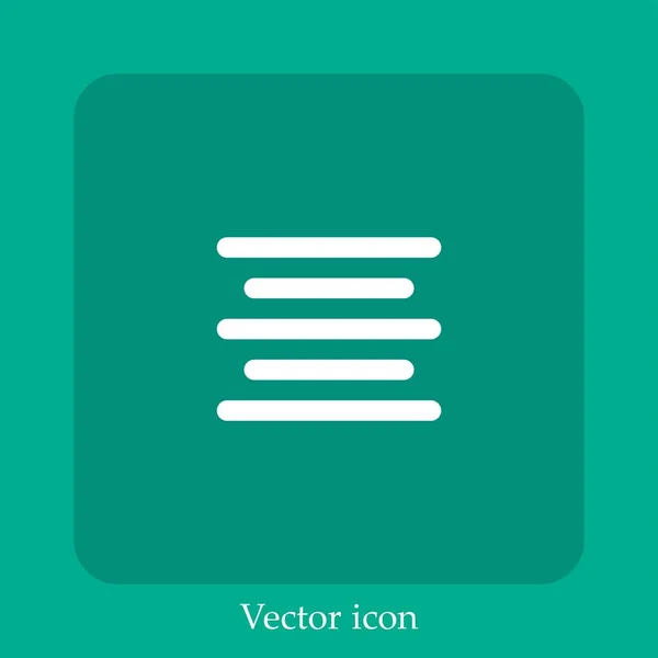 Center Align Vektor Icon Lineare Icon Line Mit Editierbarem Strich — Stockvektor