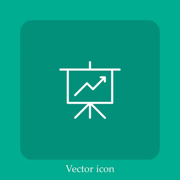 Gráfico Con Icono Vector Flecha Icon Line Lineal Con Carrera — Vector de stock