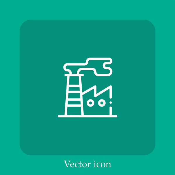 Icono Del Vector Industria Icon Line Lineal Con Carrera Editable — Vector de stock