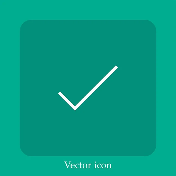 Verificar Ícone Vetorial Linear Icon Line Com Curso Editável — Vetor de Stock