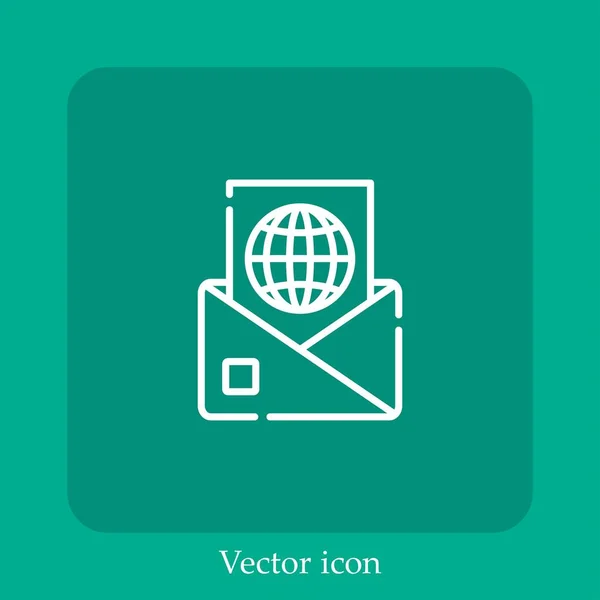 Mailing Vektor Symbol Lineare Icon Line Mit Editierbarem Strich — Stockvektor