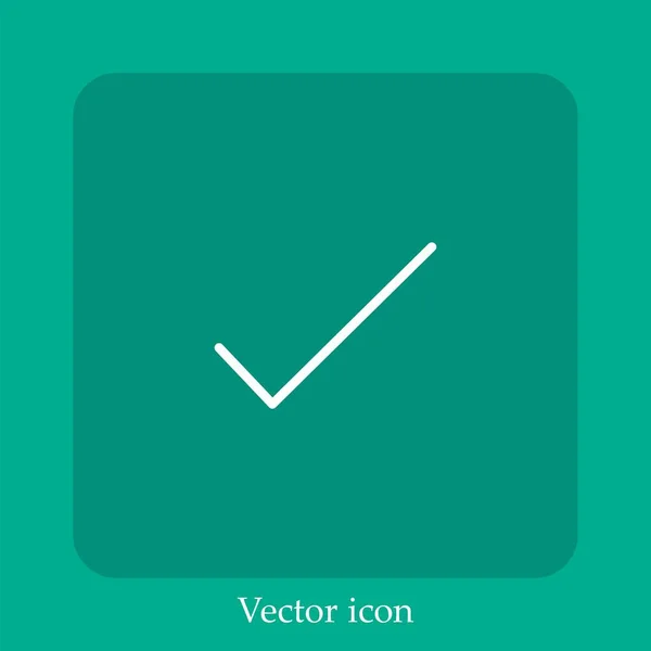 Ícone Vetorial Verificado Linear Icon Line Com Curso Editável — Vetor de Stock