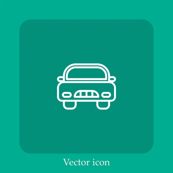 Louer Une Icône Vectorielle Voiture Icône Linéaire Ligne Avec Course — Image vectorielle