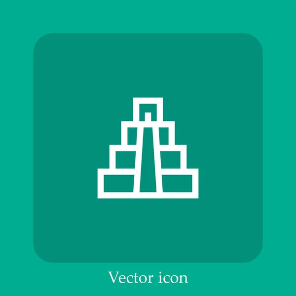 Ícone Vetorial Chichen Itza Linear Icon Line Com Curso Editável — Vetor de Stock