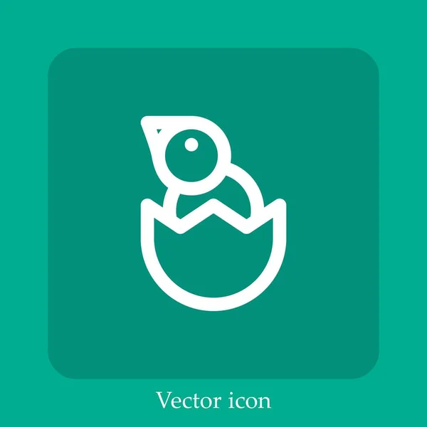 Icône Vectorielle Poussin Icône Linéaire Ligne Avec Course Modifiable — Image vectorielle