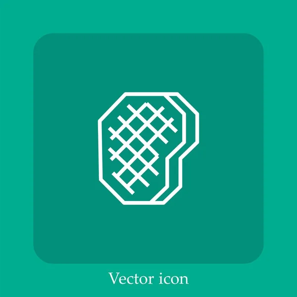 Steak Vector Icon Linear Icon Line Editable Stroke — Stock Vector