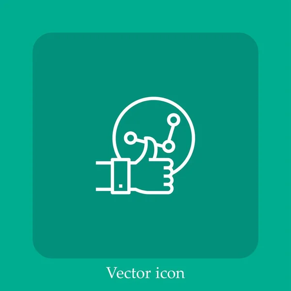 Ícone Vetorial Estratégia Linear Icon Line Com Curso Editável — Vetor de Stock