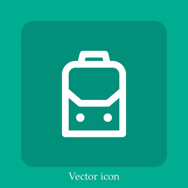 Icône Vectorielle Train Icône Linéaire Ligne Avec Course Modifiable — Image vectorielle