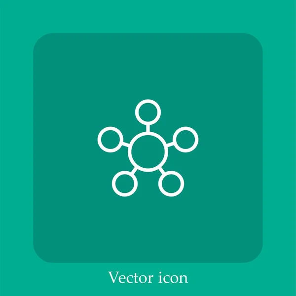Connecteurs Circulaires Icône Vectorielle Icône Linéaire Ligne Avec Course Modifiable — Image vectorielle