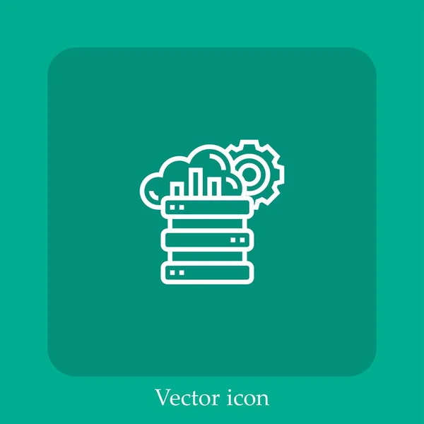 Icône Vectorielle Big Data Icône Linéaire Ligne Avec Course Modifiable — Image vectorielle