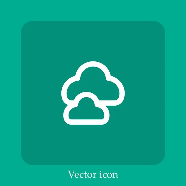 Nubes Vector Icono Lineal Icon Line Con Carrera Editable — Vector de stock