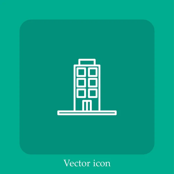 Gebäude Vektorsymbol Lineare Icon Line Mit Editierbarem Strich — Stockvektor