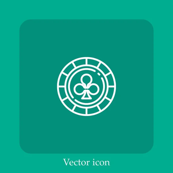 Icono Vector Chip Trébol Icon Line Lineal Con Carrera Editable — Vector de stock