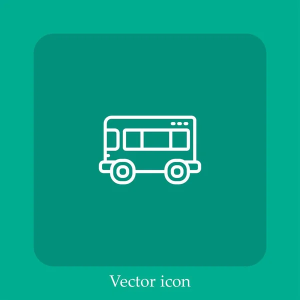 Icono Vector Bus Icon Line Lineal Con Carrera Editable — Vector de stock