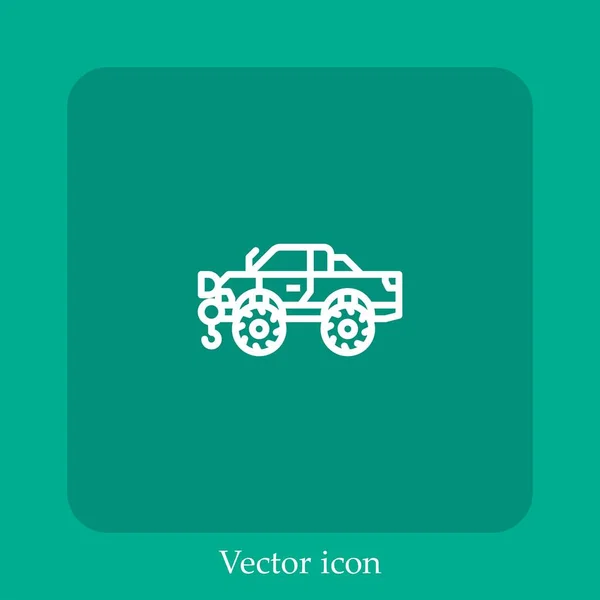 Car Vector Icon Linear Icon Line Editable Stroke — Stock Vector