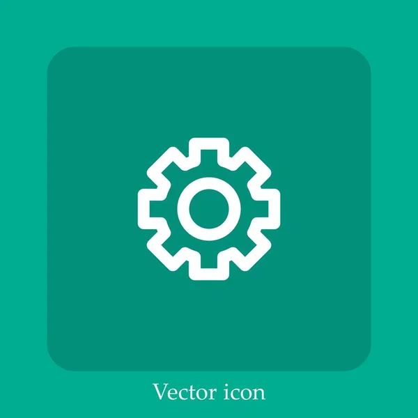 Ícone Vetorial Cogwheel Linear Icon Line Com Curso Editável — Vetor de Stock