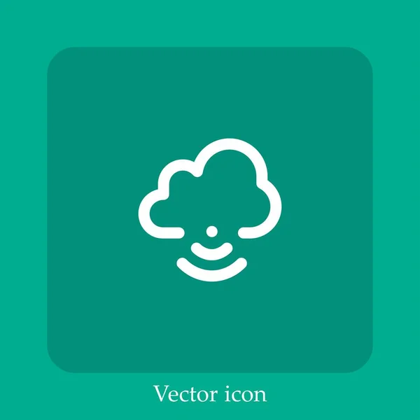 Иконка Вектора Облака Linear Icon Line Редактируемым Ударом — стоковый вектор