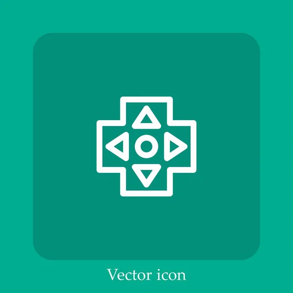 Ícone Vetorial Direção Linear Icon Line Com Curso Editável — Vetor de Stock