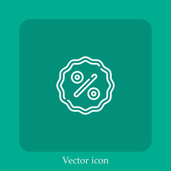 Icône Vectorielle Réduction Icône Linéaire Ligne Avec Course Modifiable — Image vectorielle