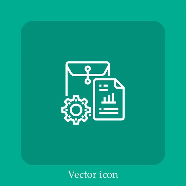Dokument Vektor Ikon Linjär Ikon Line Med Redigerbar Stroke — Stock vektor