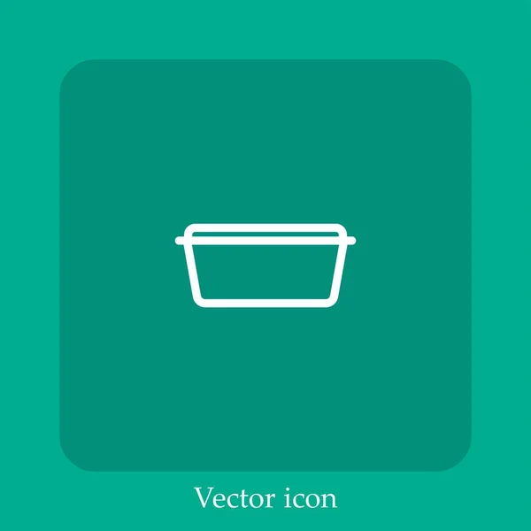 Ícone Vetorial Recipiente Linear Icon Line Com Curso Editável — Vetor de Stock