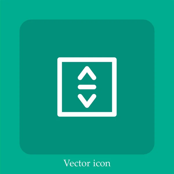 Ícone Vetorial Elevador Linear Icon Line Com Curso Editável — Vetor de Stock