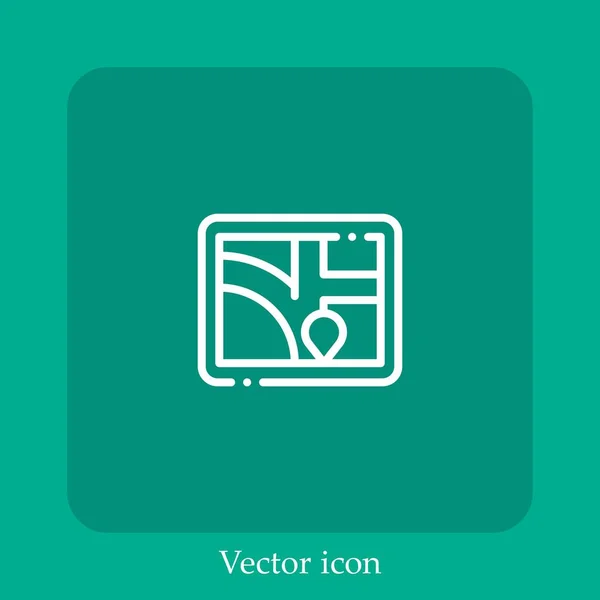 Map Vector Icon Linear Icon Line Editable Stroke — Vector de stock