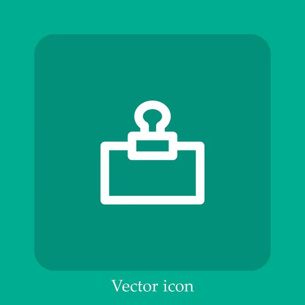 Kredentiell Vektor Ikon Linjär Ikon Line Med Redigerbar Stroke — Stock vektor