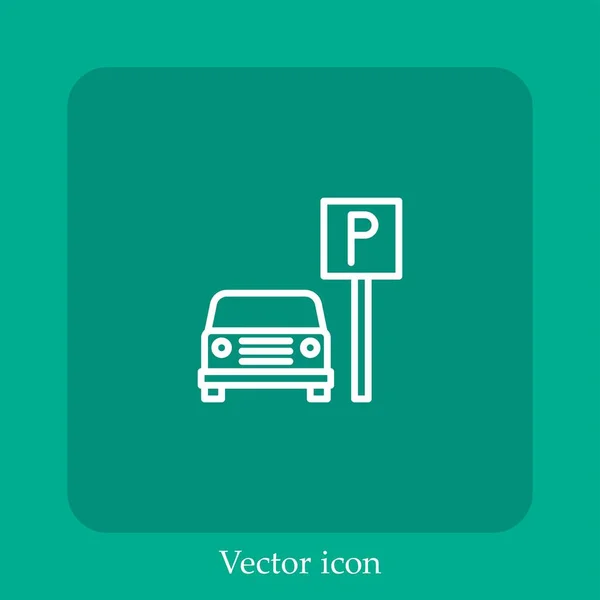 Ícone Vetor Estacionamento Linear Icon Line Com Curso Editável — Vetor de Stock