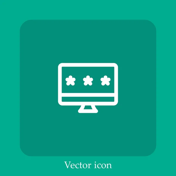 Ícone Vetor Senha Linear Icon Line Com Curso Editável — Vetor de Stock