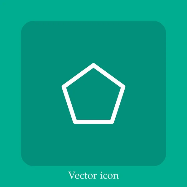 Ícone Vetor Polígono Linear Icon Line Com Curso Editável — Vetor de Stock