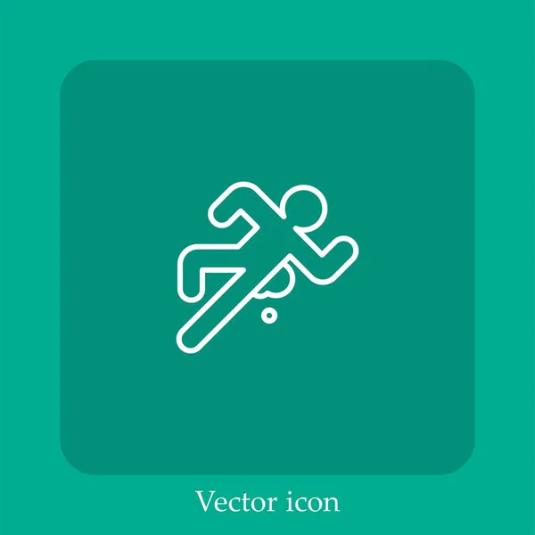 Escena Del Crimen Icono Vectorial Icon Line Lineal Con Movimiento — Vector de stock