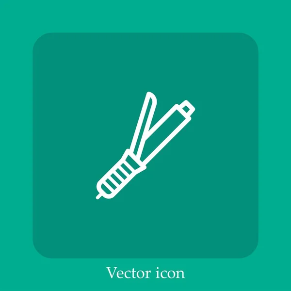 Curling Vektor Symbol Lineare Icon Line Mit Editierbarem Strich — Stockvektor
