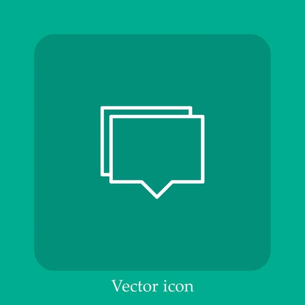 Ícone Vetor Bolha Fala Linear Icon Line Com Curso Editável —  Vetores de Stock