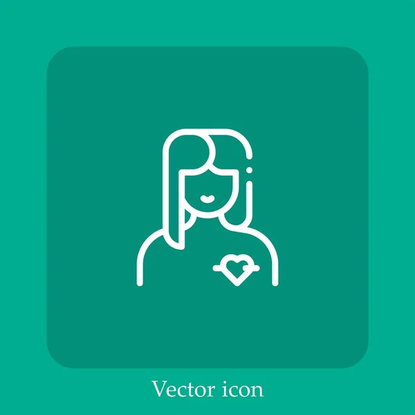 Tätowiervektorsymbol Lineare Icon Line Mit Editierbarem Strich — Stockvektor