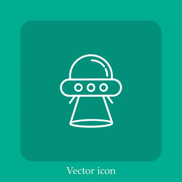 Ufo Vektorsymbol Lineare Icon Line Mit Editierbarem Strich — Stockvektor