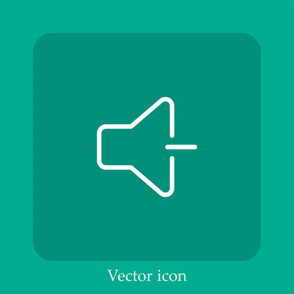 Ícone Vetorial Volume Linear Icon Line Com Curso Editável — Vetor de Stock